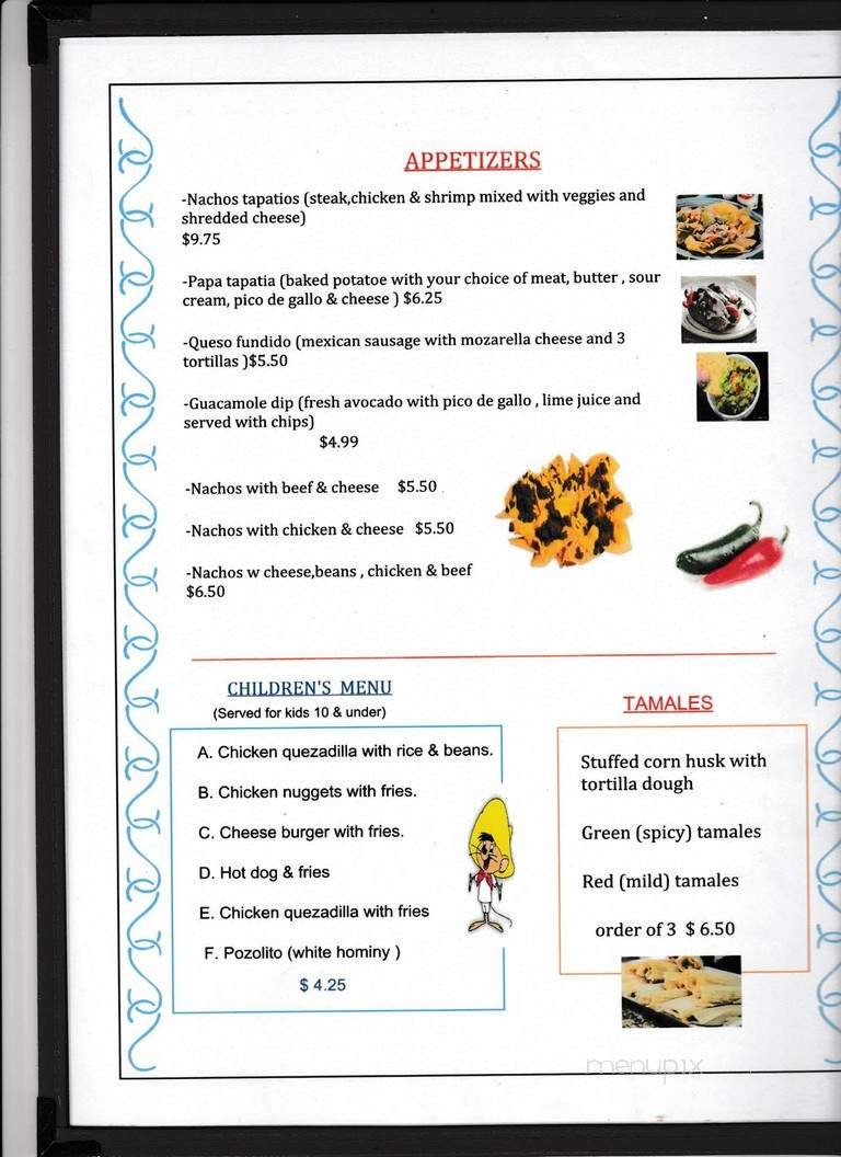 Menu page 1