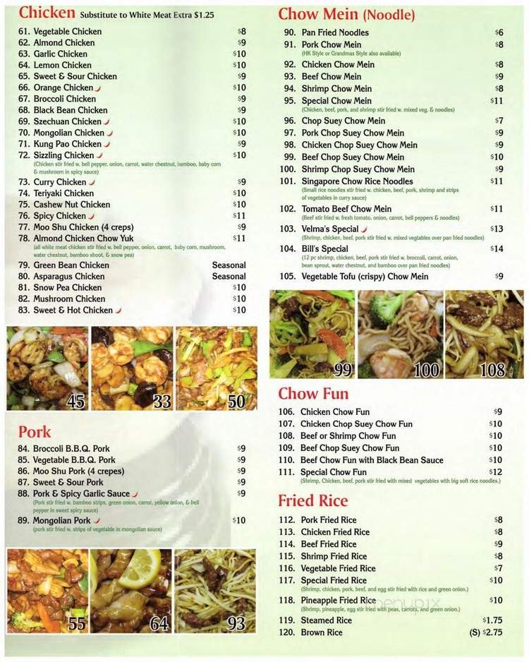 Menu page 9