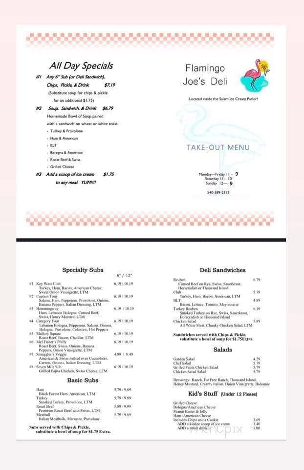 Menu page 1
