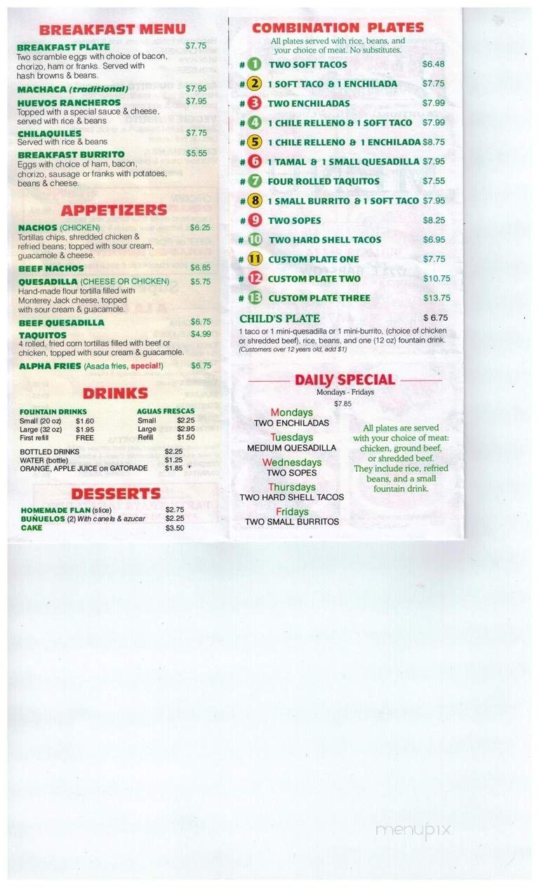 Menu page 2