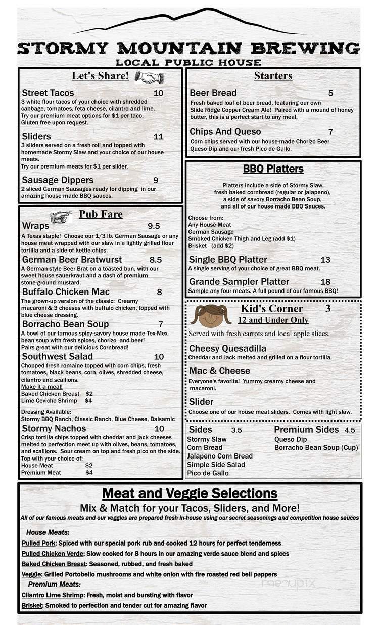 Menu page 1