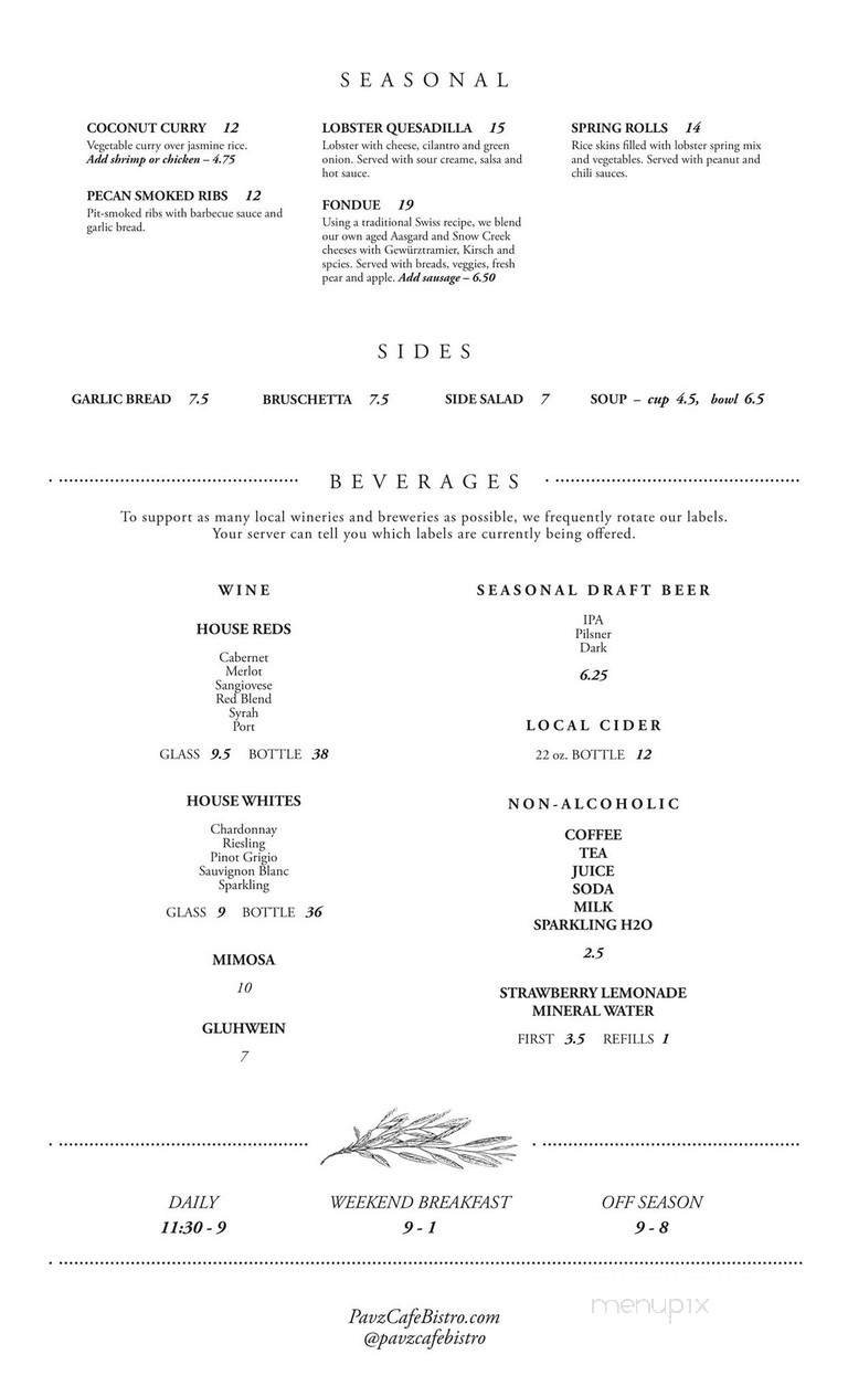 Menu page 1