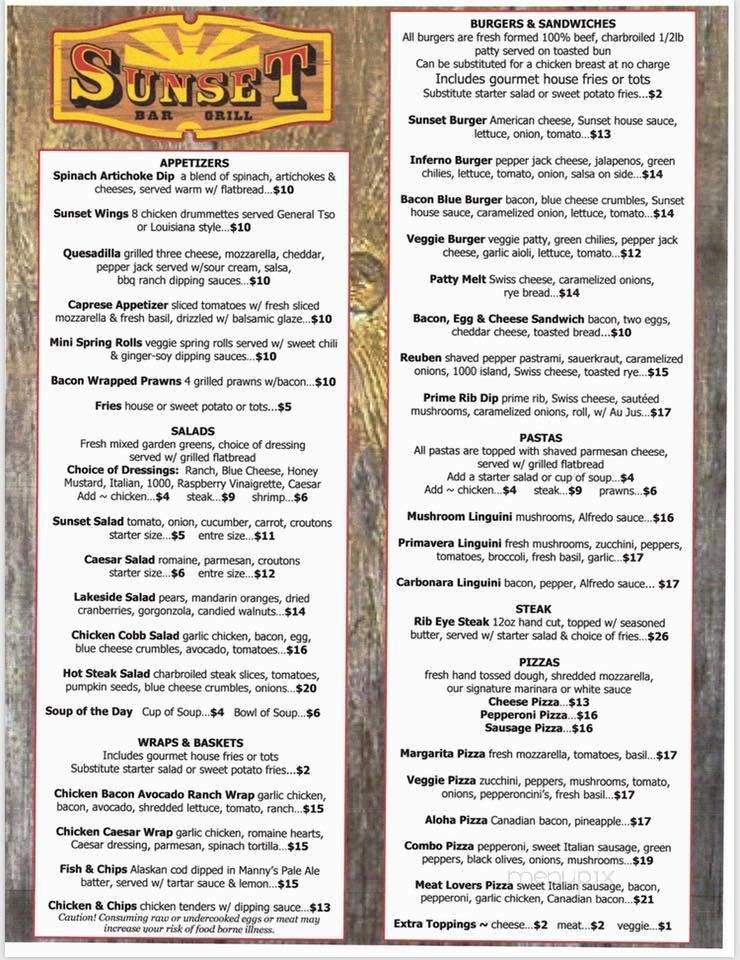 Menu page 1