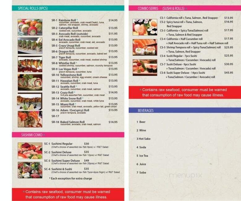 Menu page 1