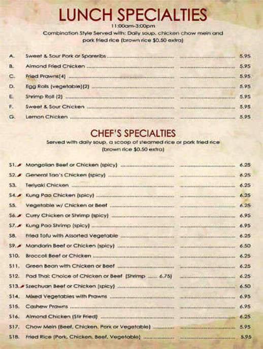 Menu page 1