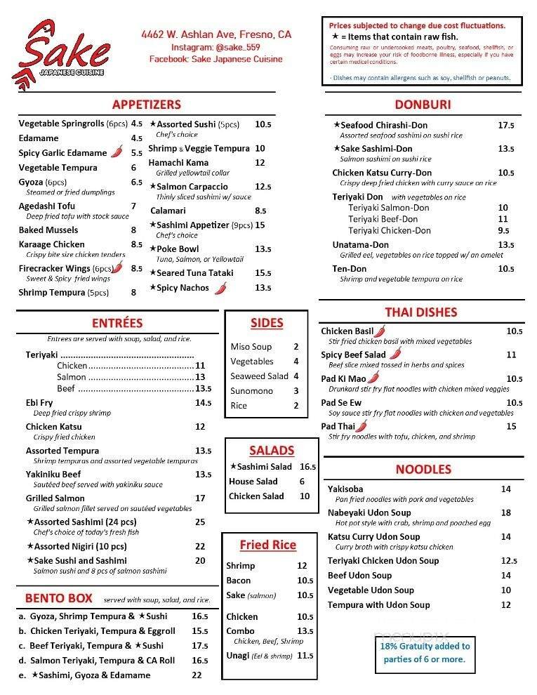 Menu page 1