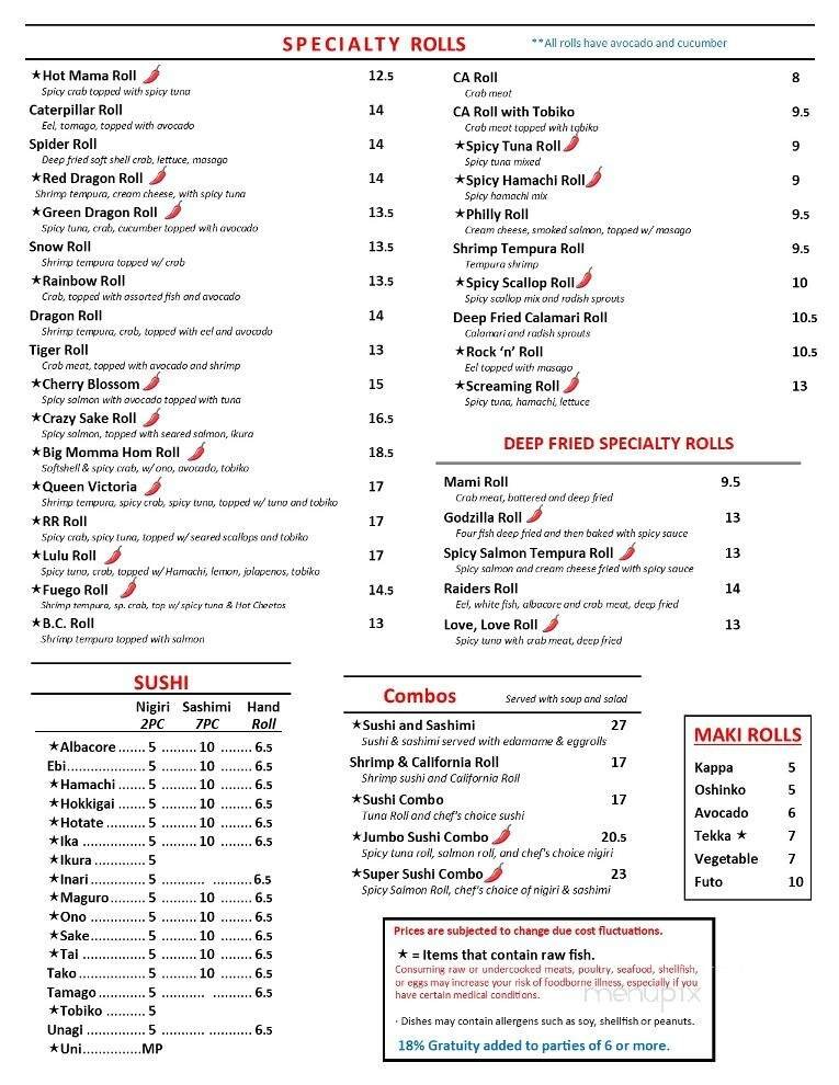 Menu page 2
