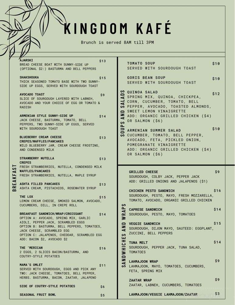 Menu page 1