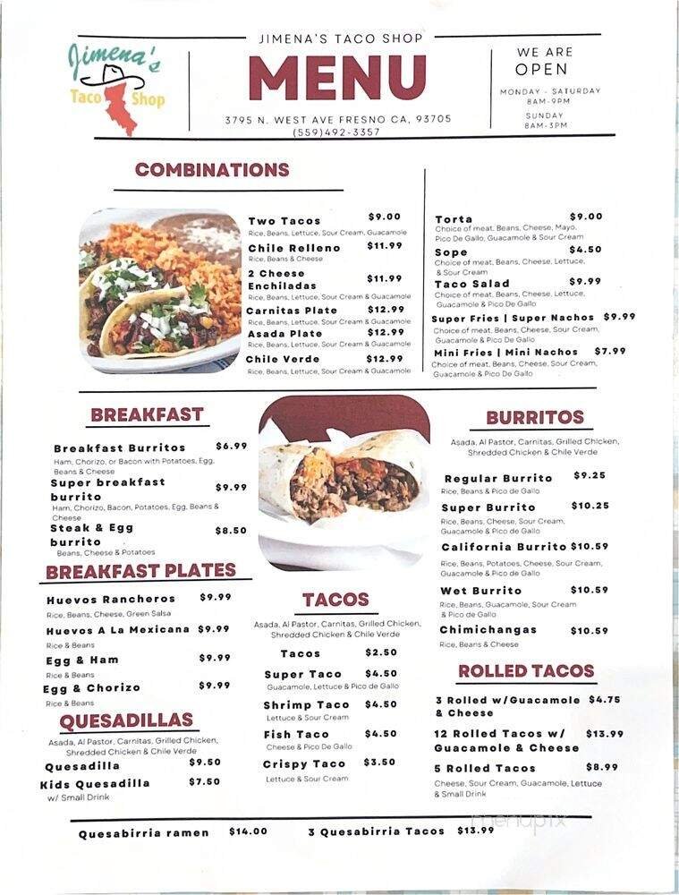 Menu page 1