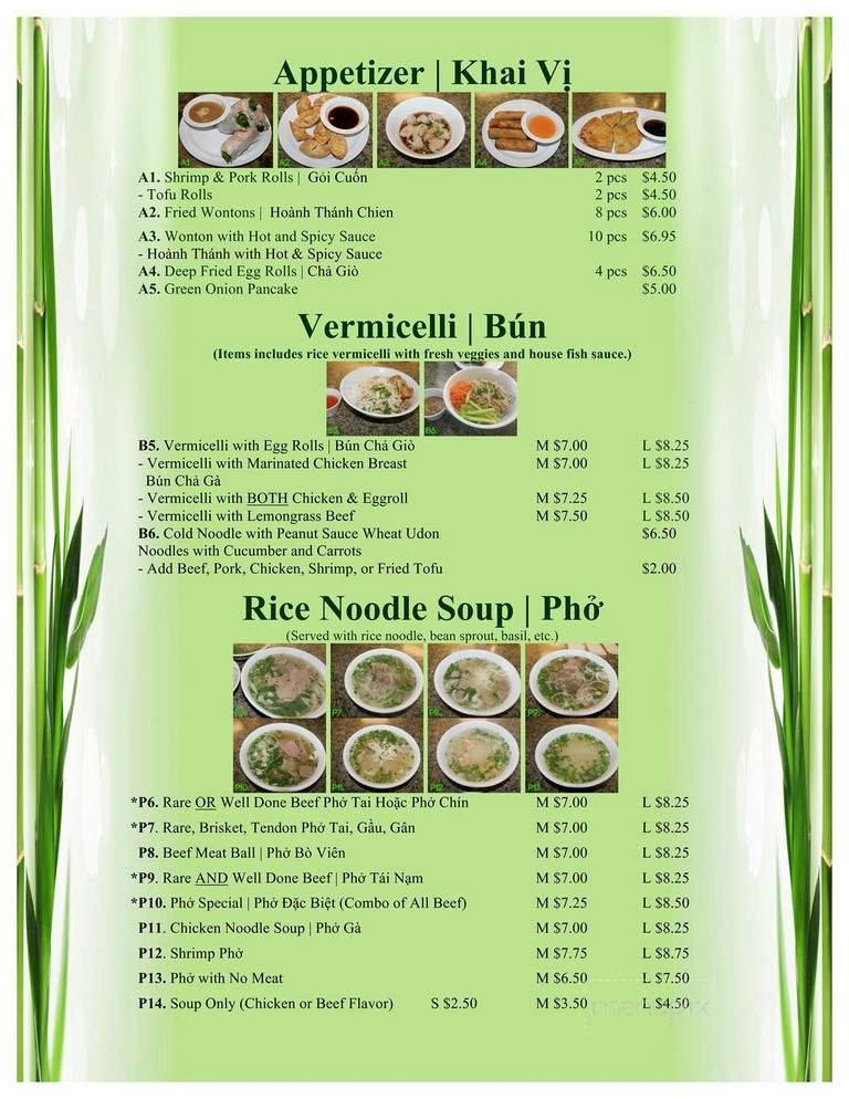 Menu page 1