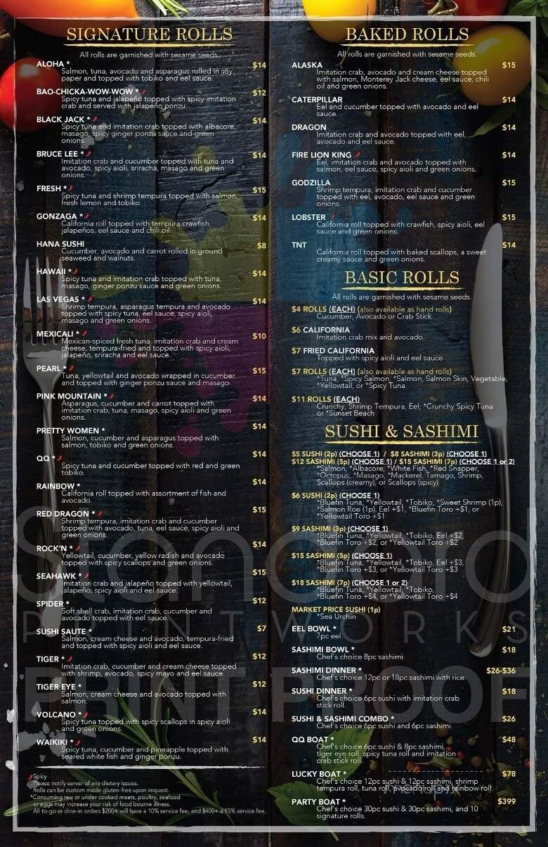 Menu page 1