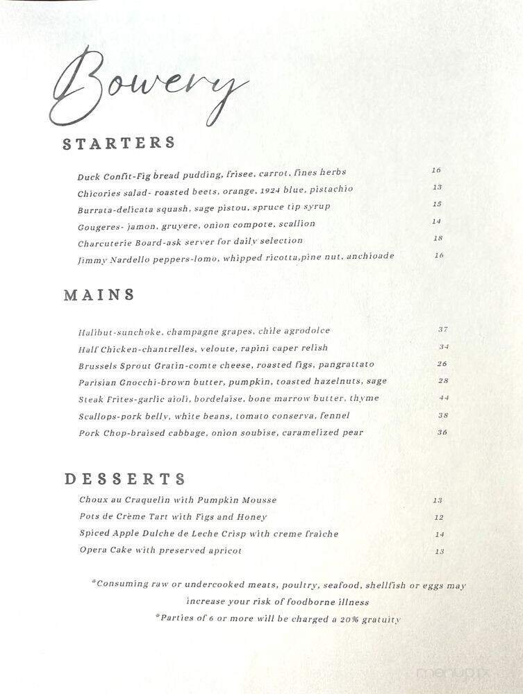 Menu page 1
