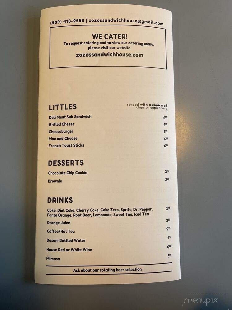 Menu page 1