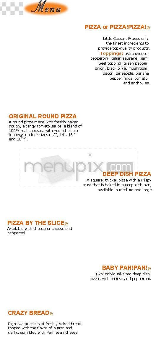 Menu page 1