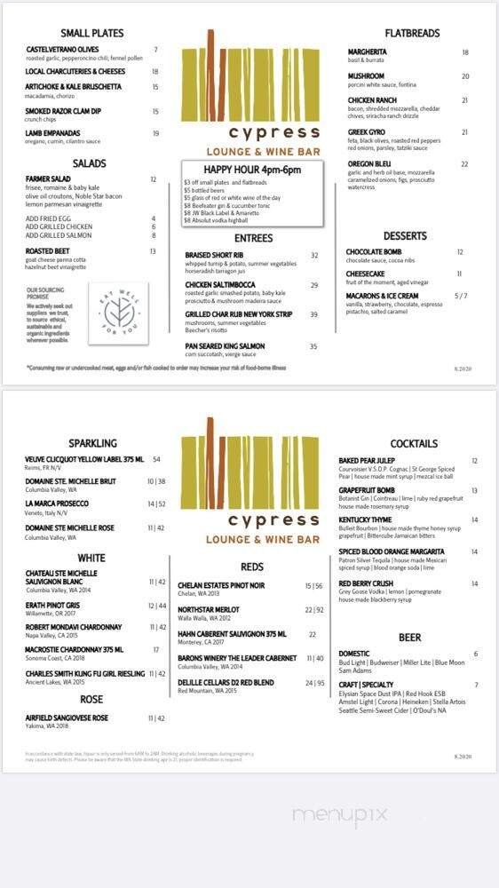 Menu page 1