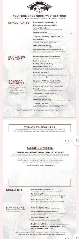 Menu page 1