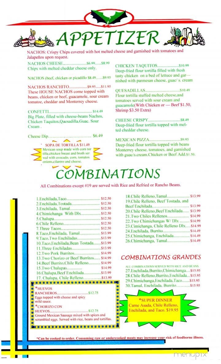 Menu page 1
