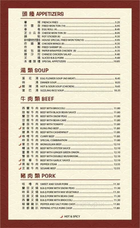 Menu page 1
