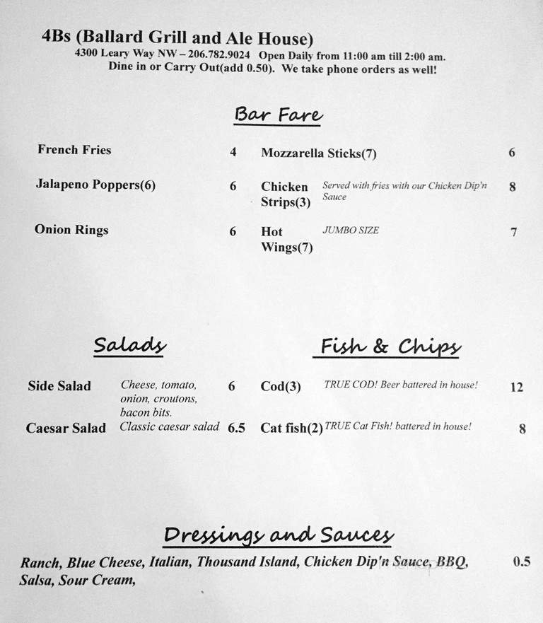 Menu page 1