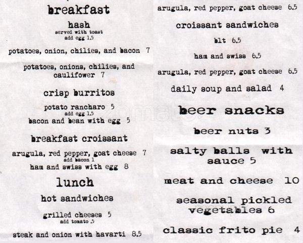Menu page 1