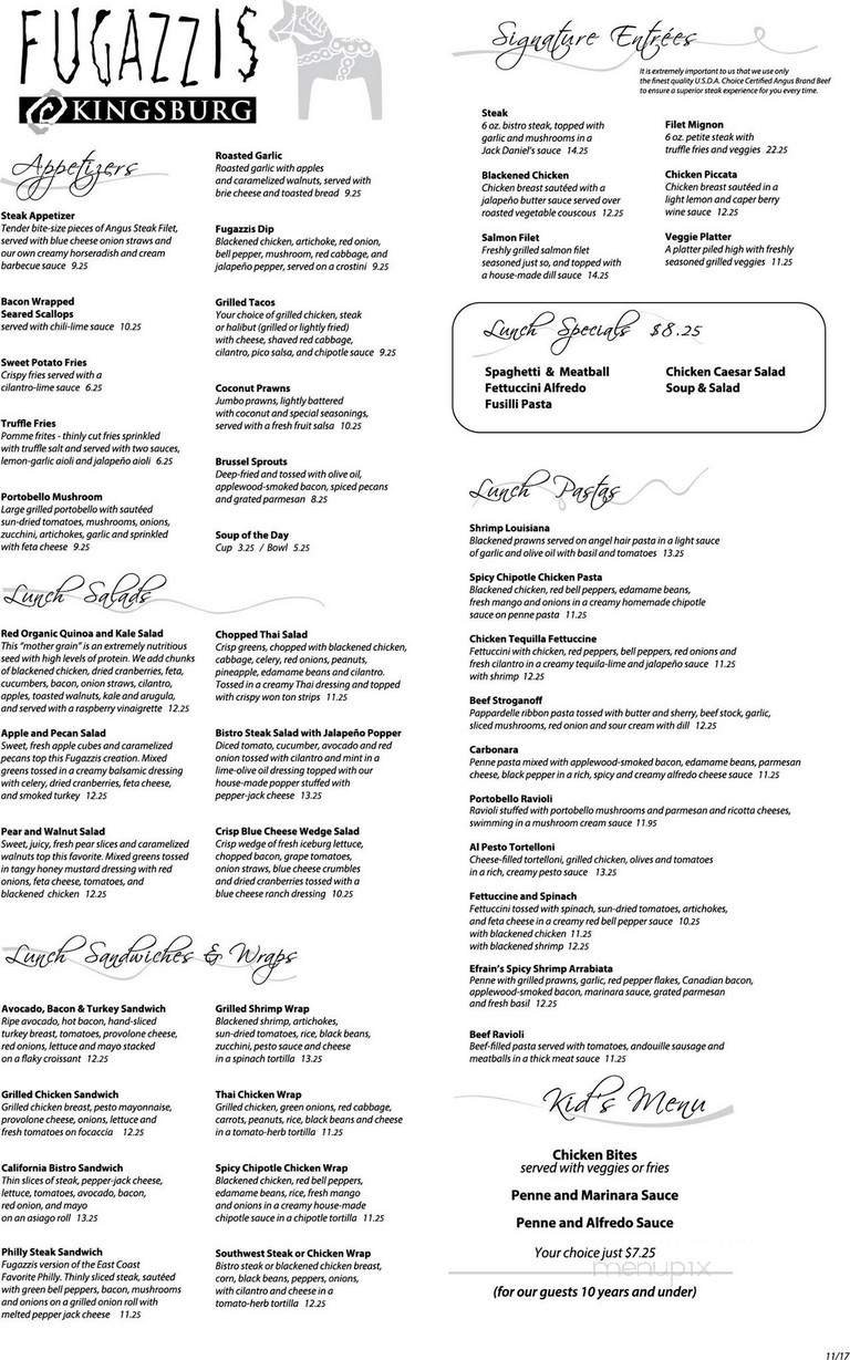 Menu page 1
