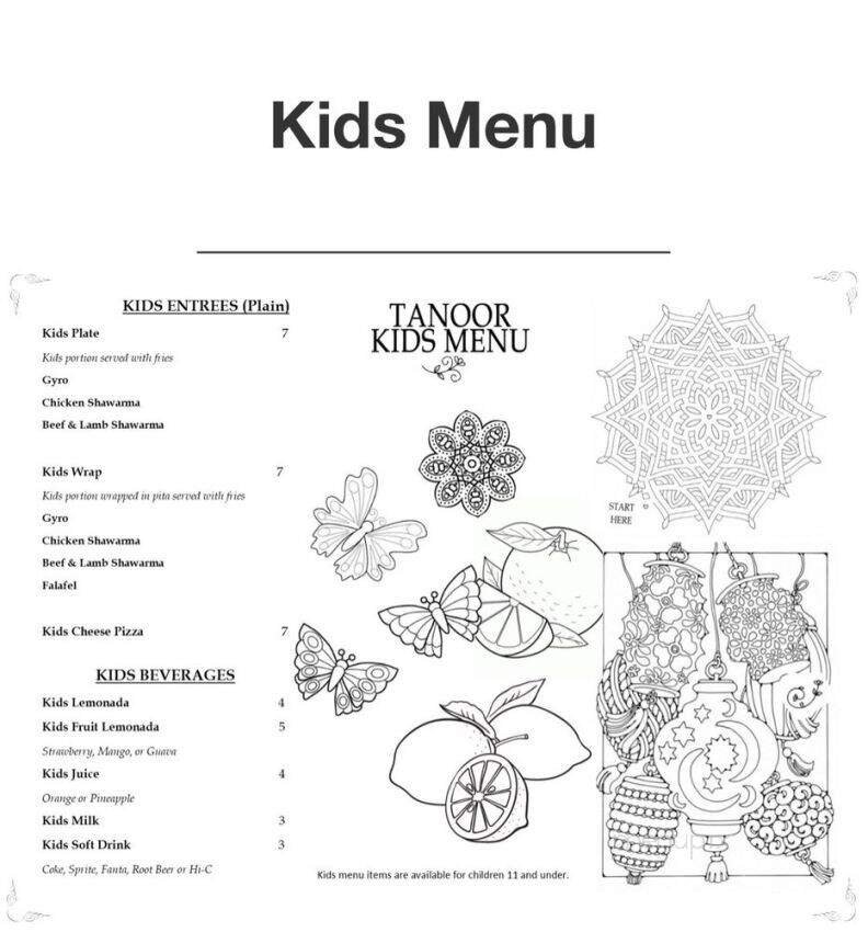 Menu page 1