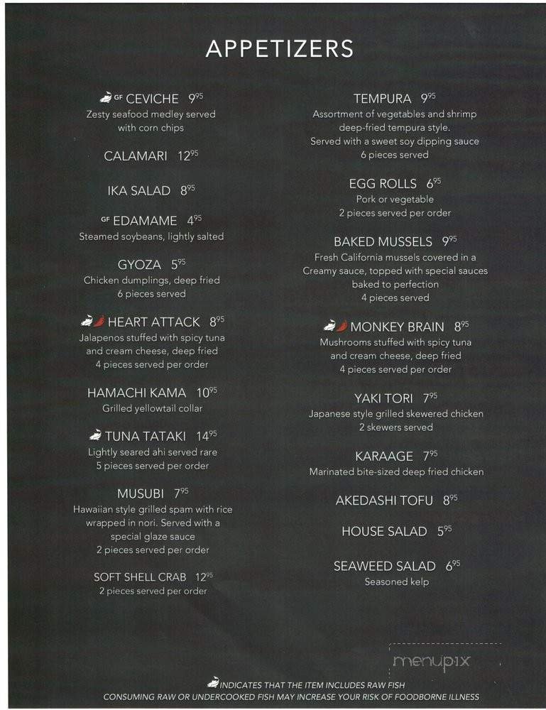 Menu page 1