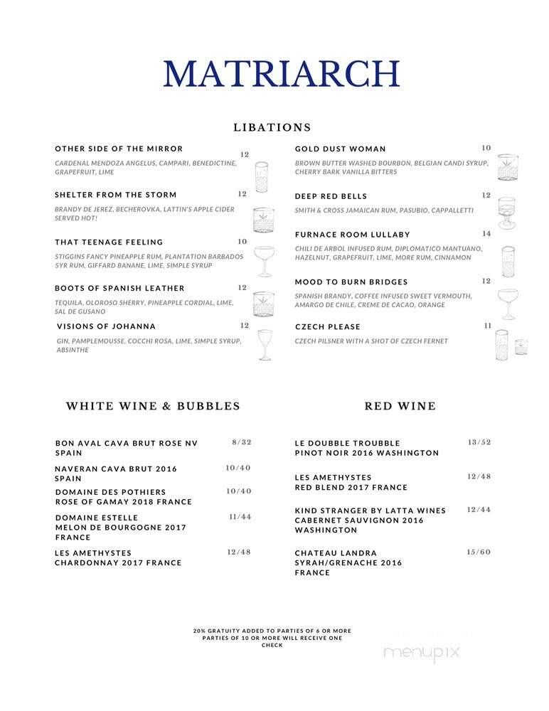 Menu page 1