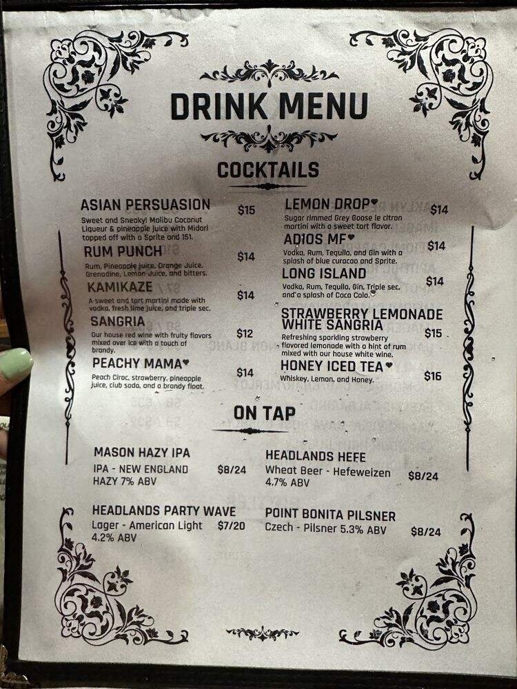 Menu page 1