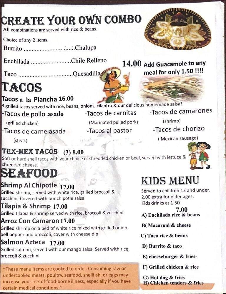Menu page 1
