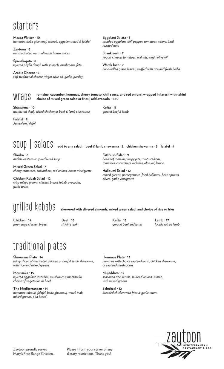 Menu page 1