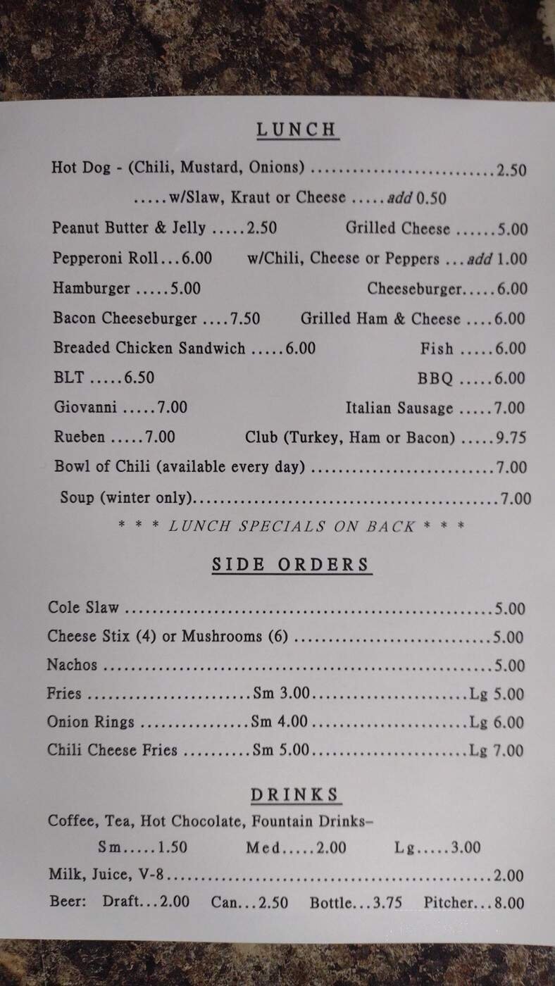 Menu page 2