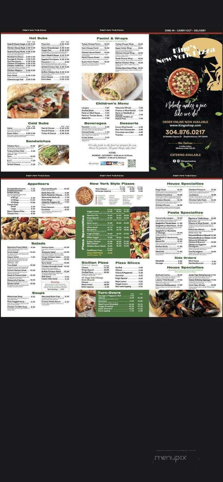 Menu page 1