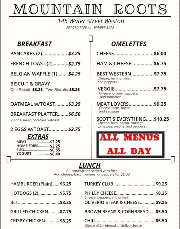 Menu page 1