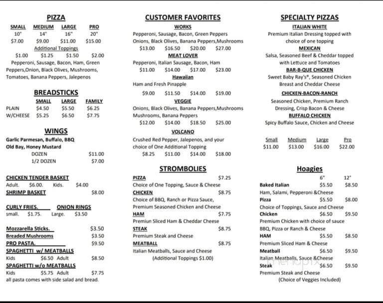 Menu page 1