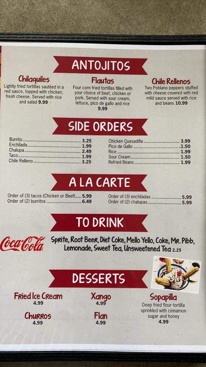 Menu page 1