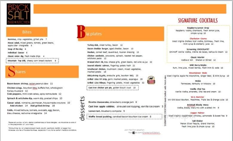 Menu page 1
