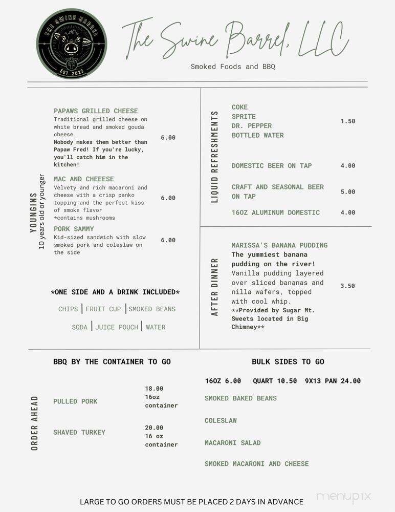 Menu page 1