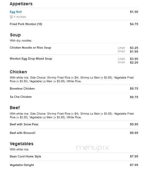 Menu page 1