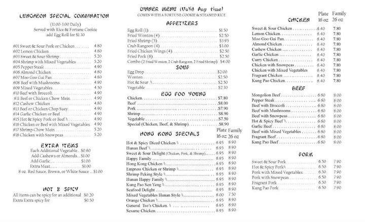 Menu page 2