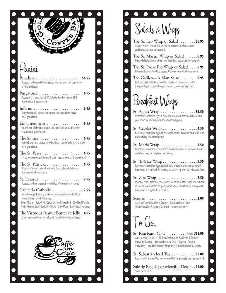 Menu page 1