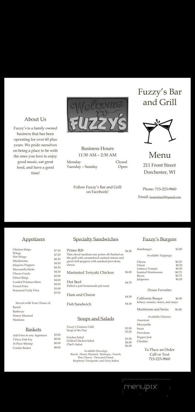 Menu page 1