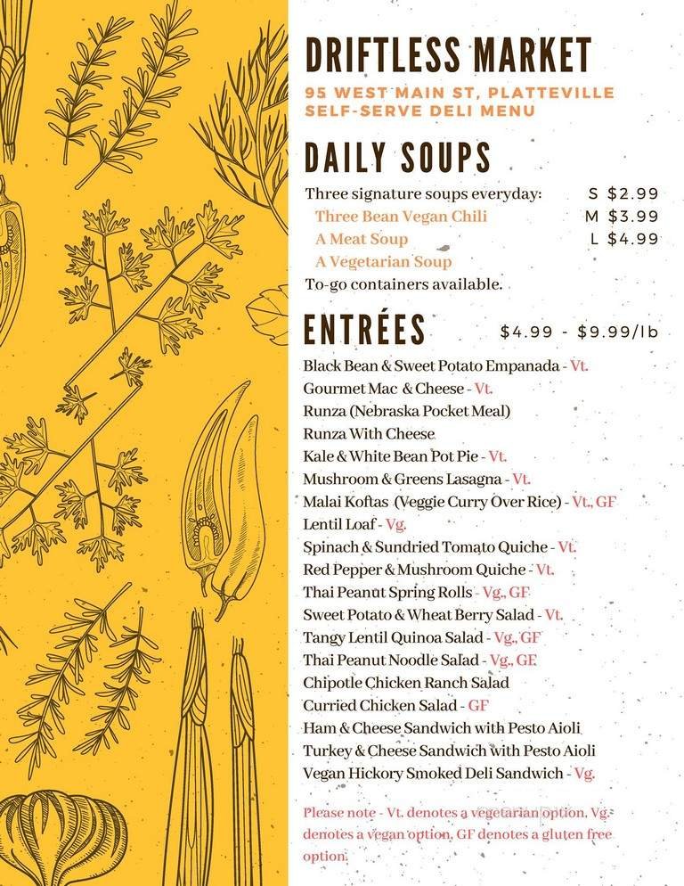 Menu page 1