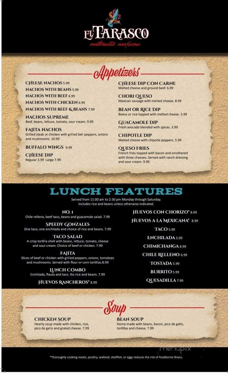 Menu page 1