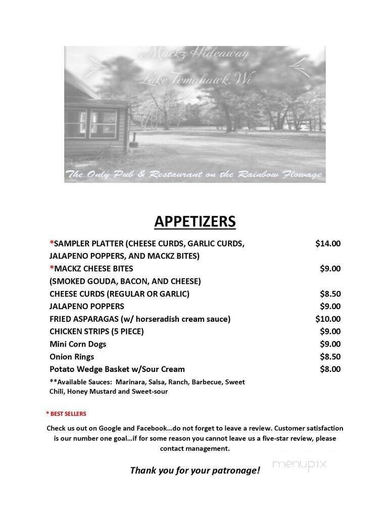 Menu page 1