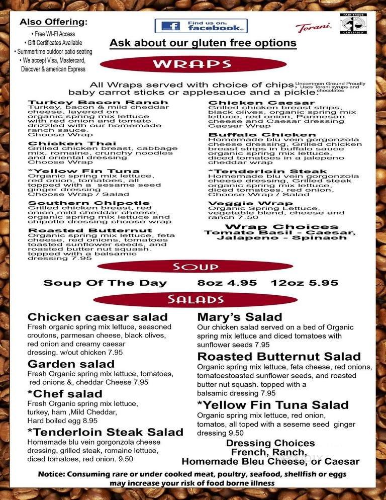 Menu page 1