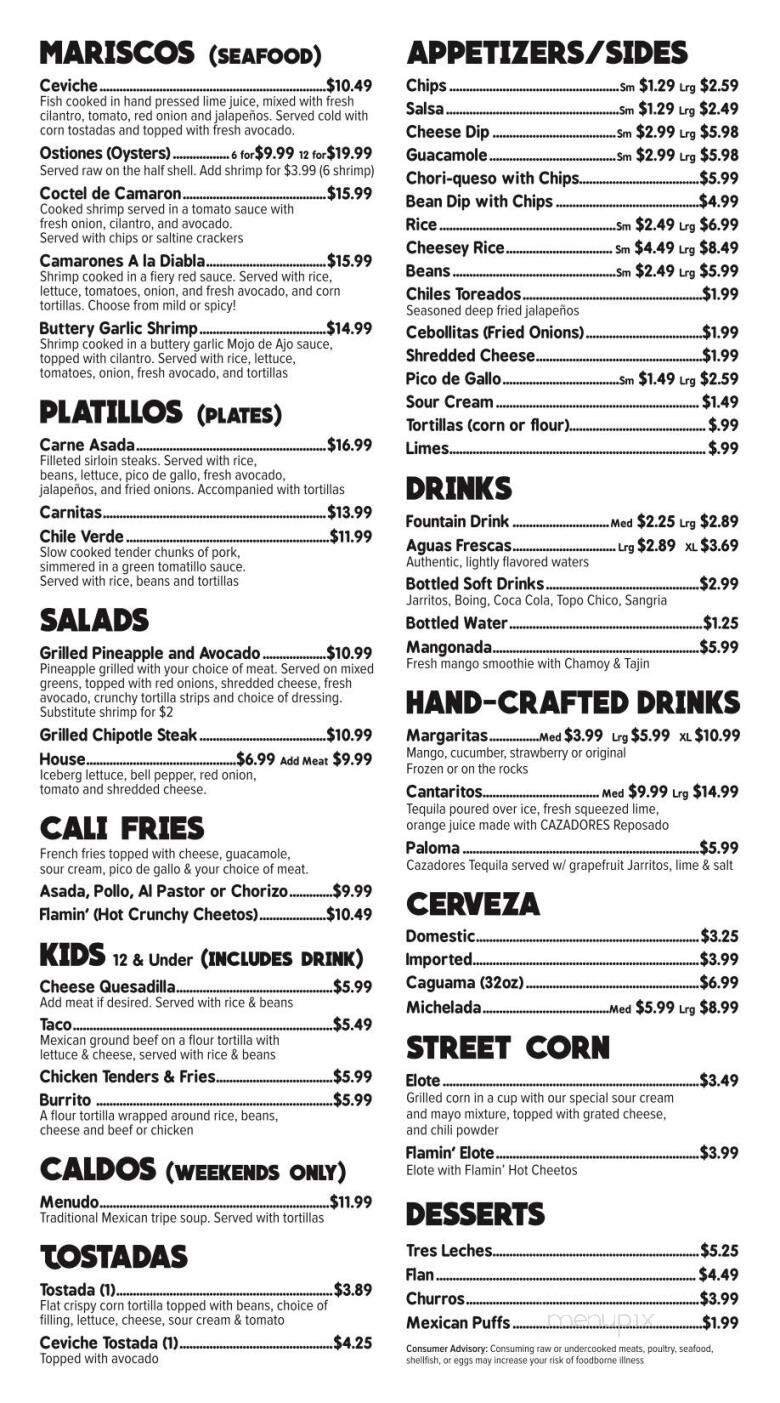 Menu page 1