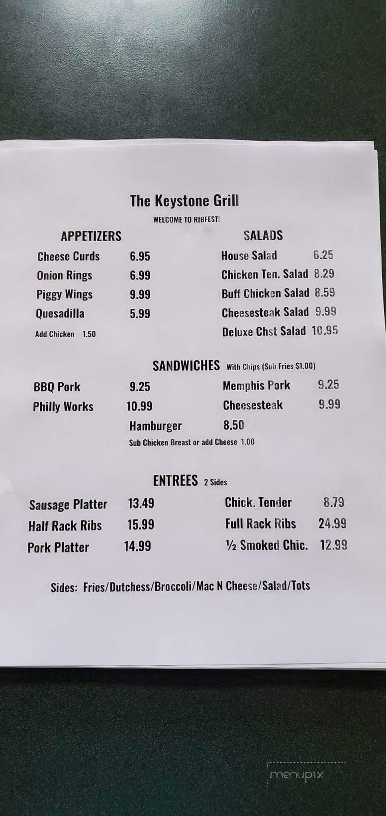 Menu page 1