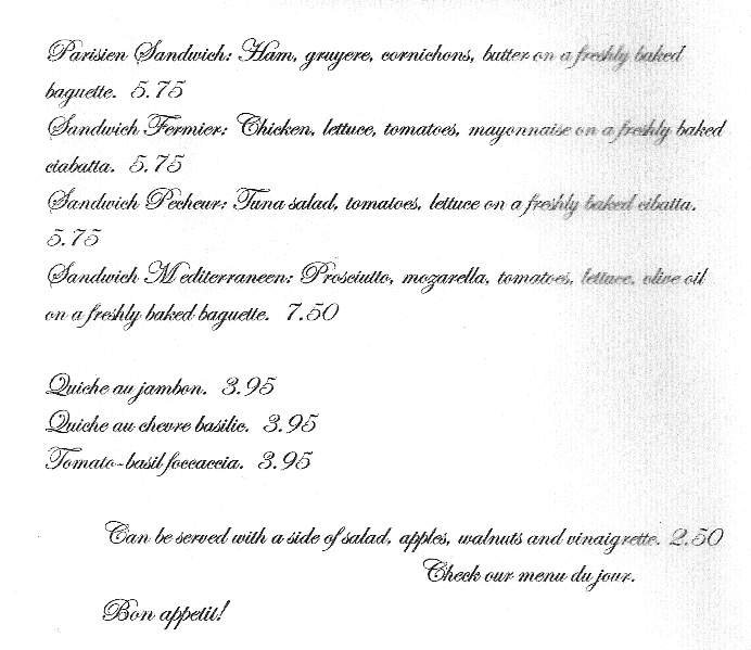 Menu page 1