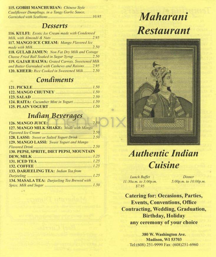 Menu page 1